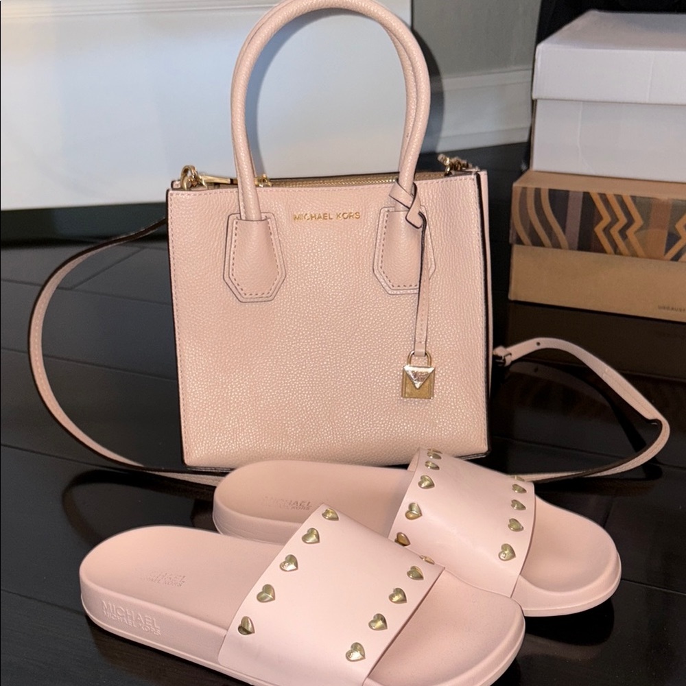 **SOLD**
Michael Kors Pink Mini Bag with Gold Accents